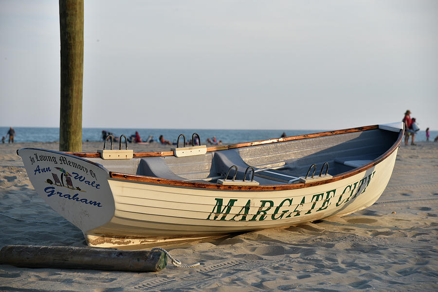 Rowboat on the Margate New Jersey Beach Photograph by Mark Stout