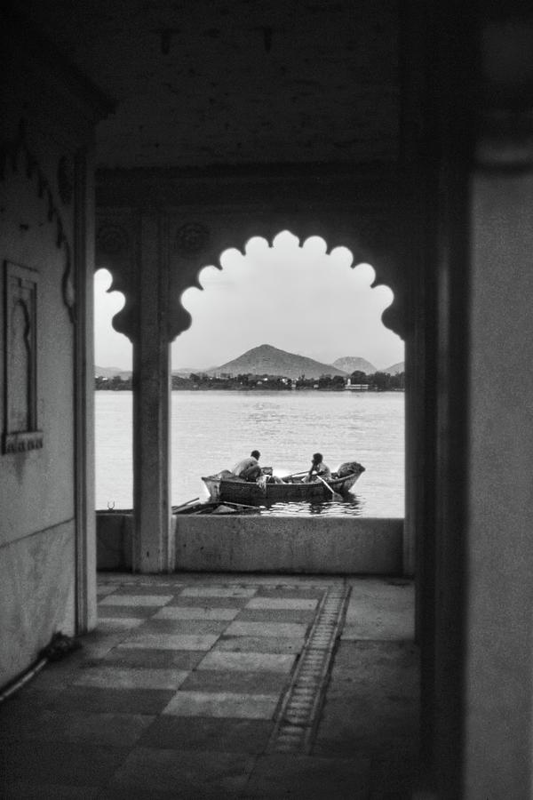 Rowboat Through Indian Arch Photograph