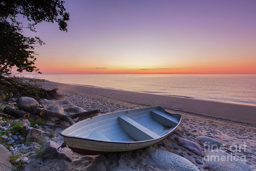 Rowing Boat at Sunset Photograph by Arterra Picture Library