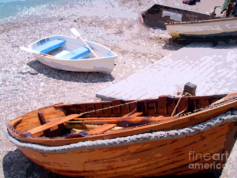 Rowing boats on the beach by Michael Collins