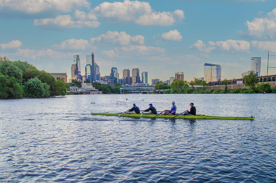 Rowing Crew Schuylkill River Along Boathouse Row Photograph by Bill Cannon
