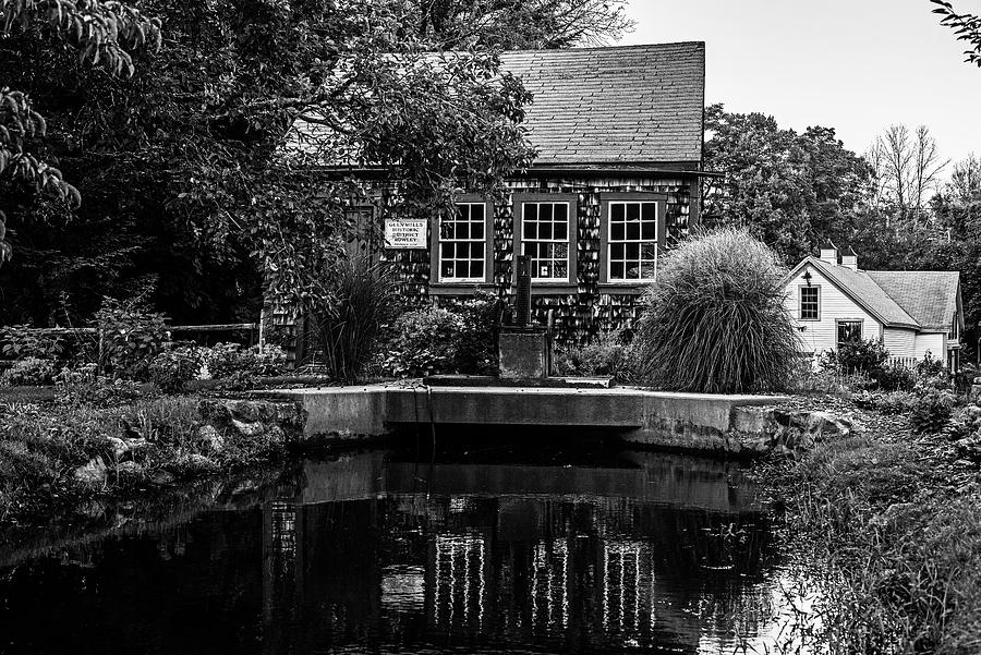 Rowley Massachusetts Jewel Mill Reflection Pond Black and White Photograph by Toby McGuire