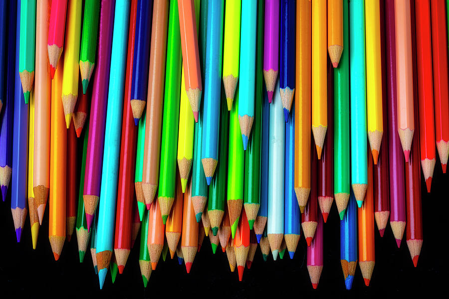 Still Life Photograph - Rows Of Beautiful Colored Pencils by Garry Gay