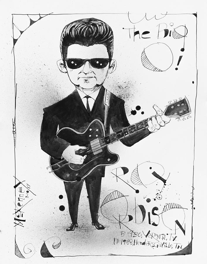 Roy Orbison Drawing by Phil Mckenney
