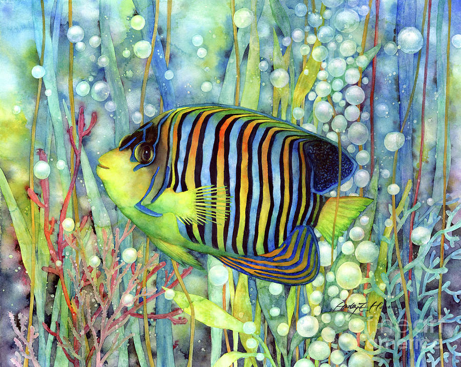 Fish Painting - Royal Angelfish-pastel colors by Hailey E Herrera