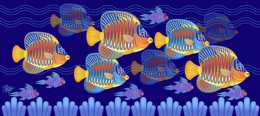 Royal Angelfish Swim Along Digital Art by Tim Phelps