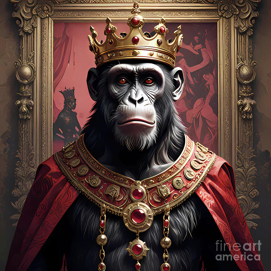 Royal Animals King Of Chimpanzees Digital Art by Ingo Klotz - Fine Art ...