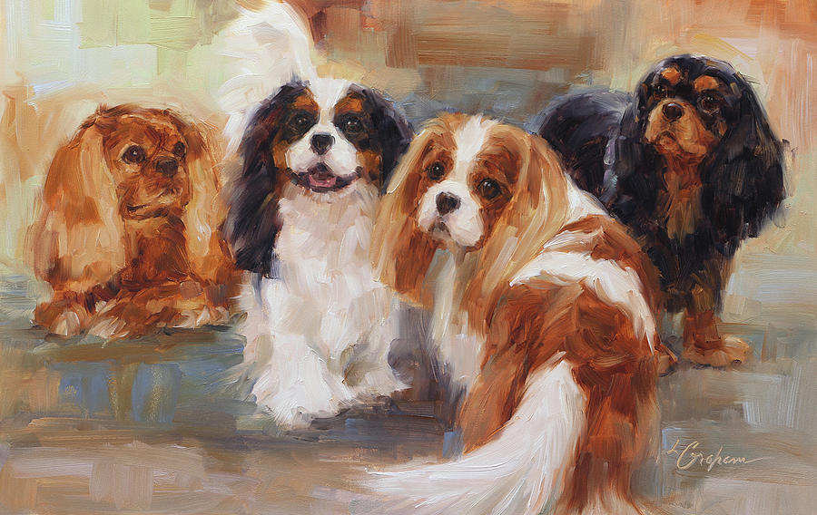 Dog Painting - Royal Beauties by Lindsey Bittner Graham