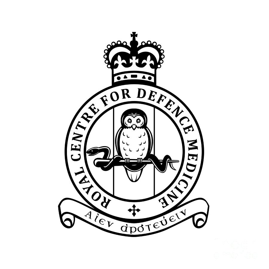 Royal Centre for Defence Medicine RCDM Crest Stencil Black and White ...