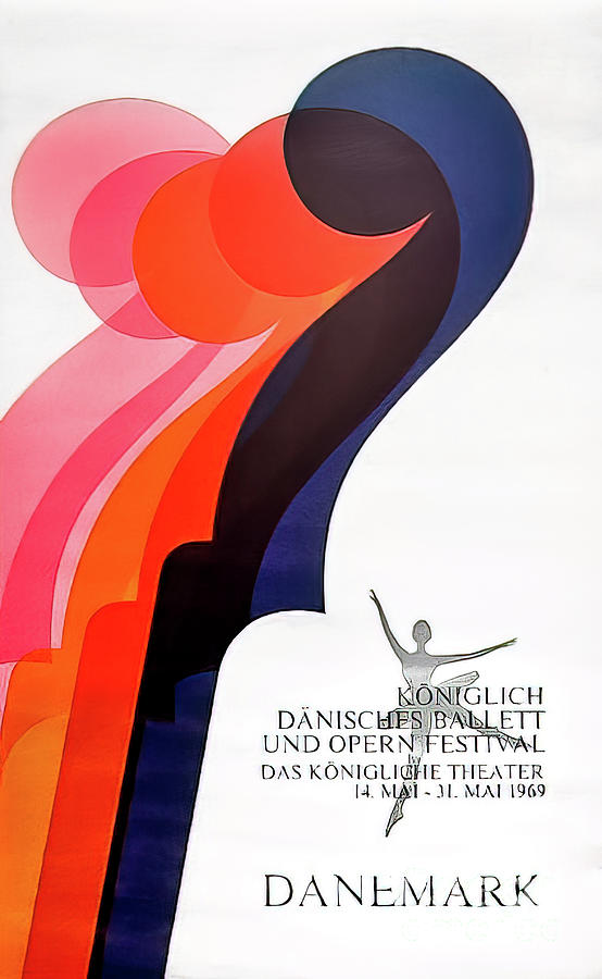 Royal Danish Ballet Poster Copenhagen 1969 Drawing by M G Whittingham