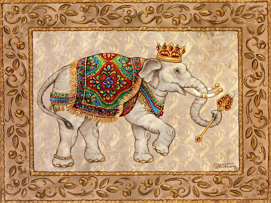 Royal Elephant I Painting by Janet Kruskamp