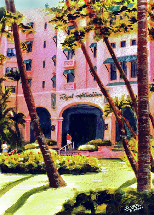 Honolulu Painting - Royal Hawaiian Hotel on Waikiki Beach #131 by Donald K Hall