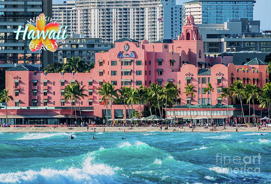 Royal Hawaiian Hotel Surfs Up Post Card Photograph by Aloha Art