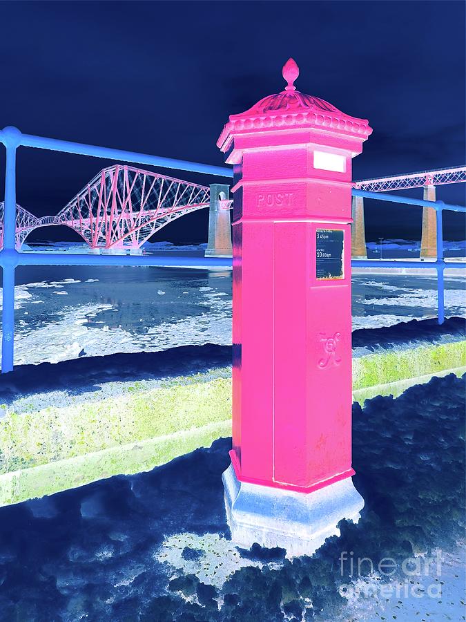 Bridge Digital Art - Royal Mail Post Box Queensferry Edinburgh pr025 by Douglas Brown