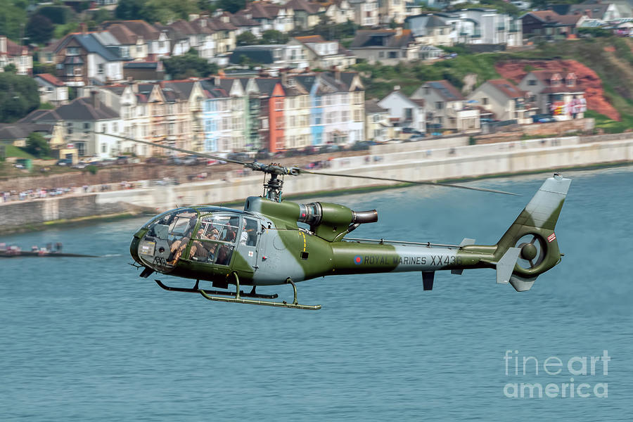 Helicopter Photograph - Royal Marines Gazelle Helicopter by Steve H Clark Photography