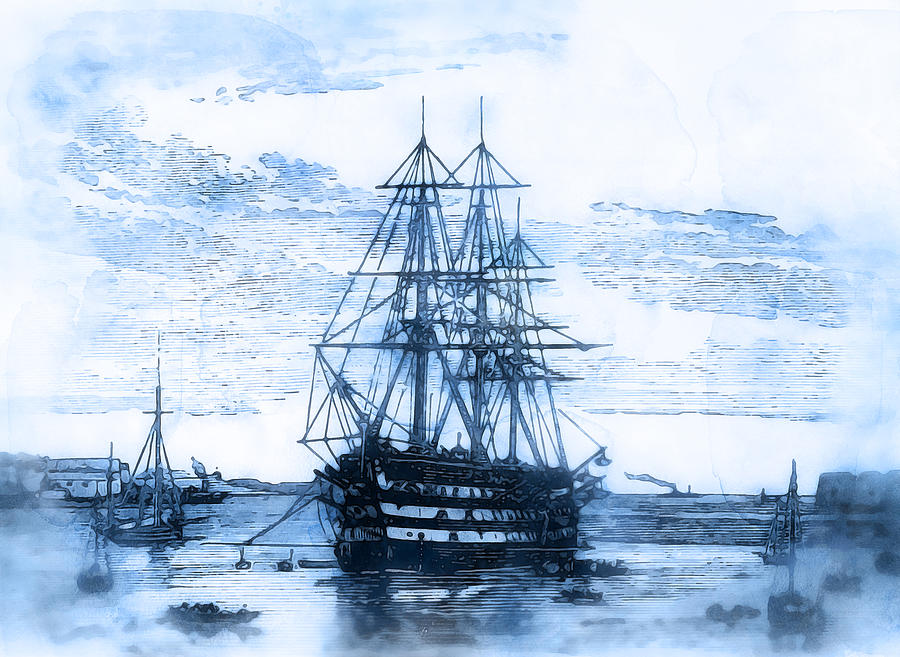 Royal Navy, HMS Victory Painting by AM FineArtPrints