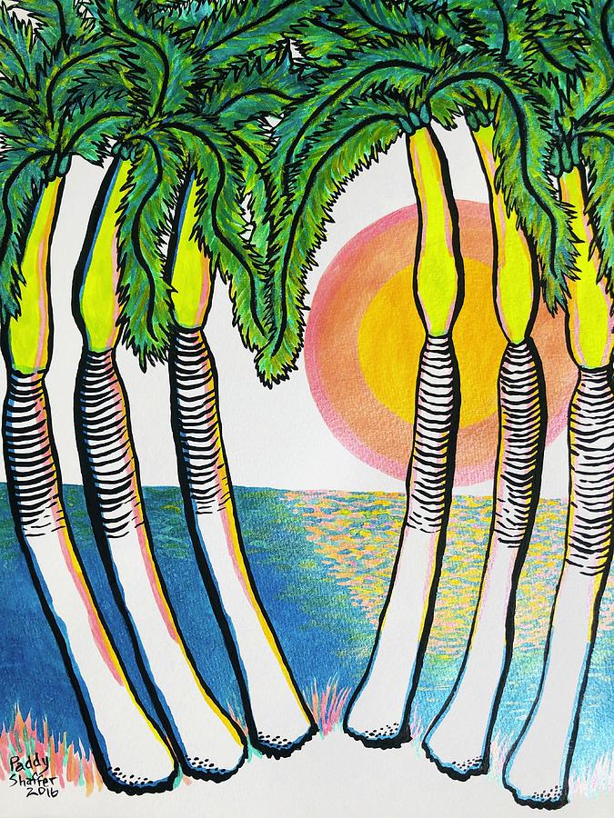 Royal Palms Sunset Painting by Paddy Shaffer