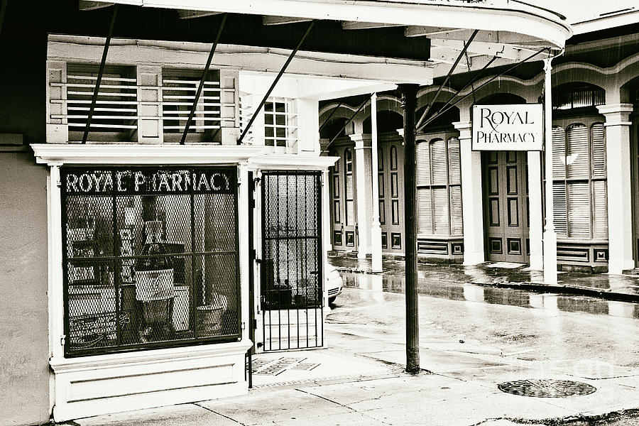 New Orleans Photograph - Royal Pharmacy - sepia by Scott Pellegrin