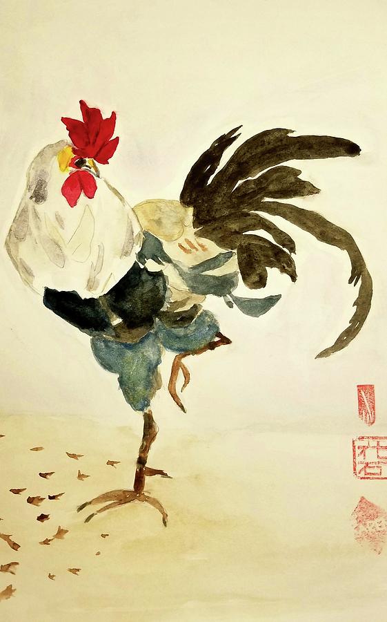 Royal Rooster Painting by Shady Lane Studios-Karen Howard