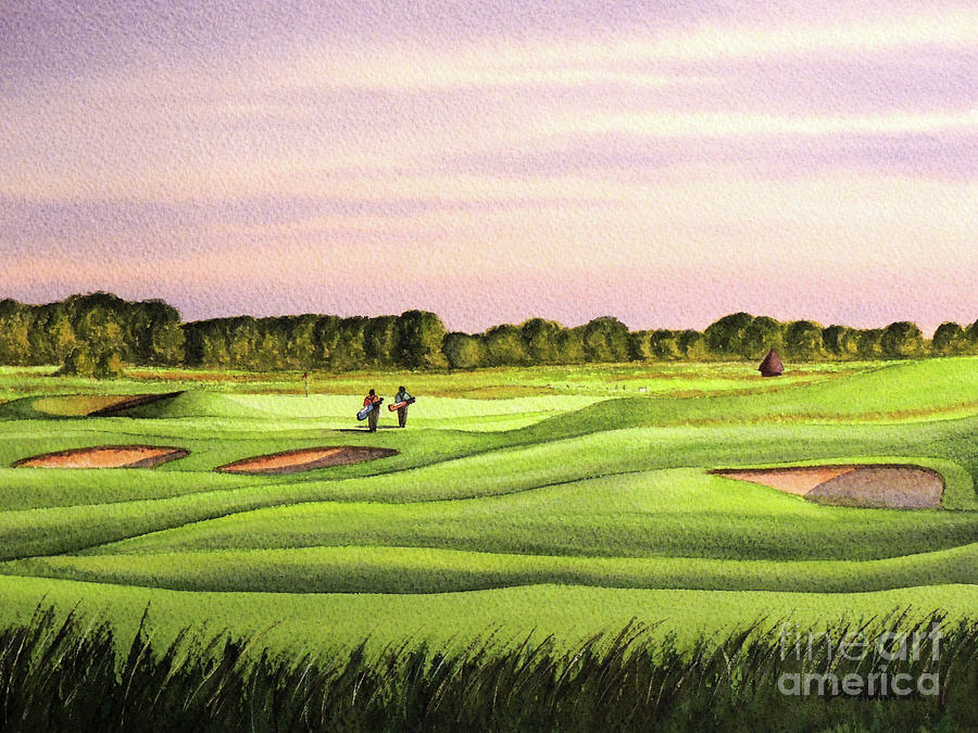 Royal St Georges Golf Course Hole 9 Painting by Bill Holkham