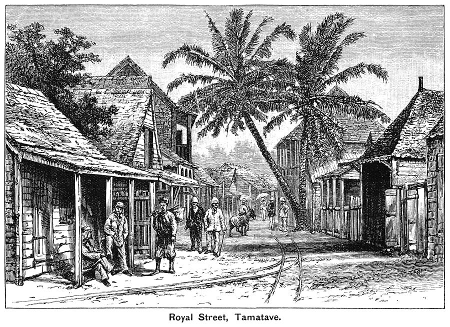Royal Street, Tamatave Drawing by Whitemay