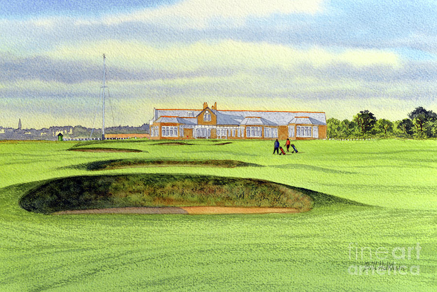Royal Troon Golf Course 18th And Clubhouse Painting
