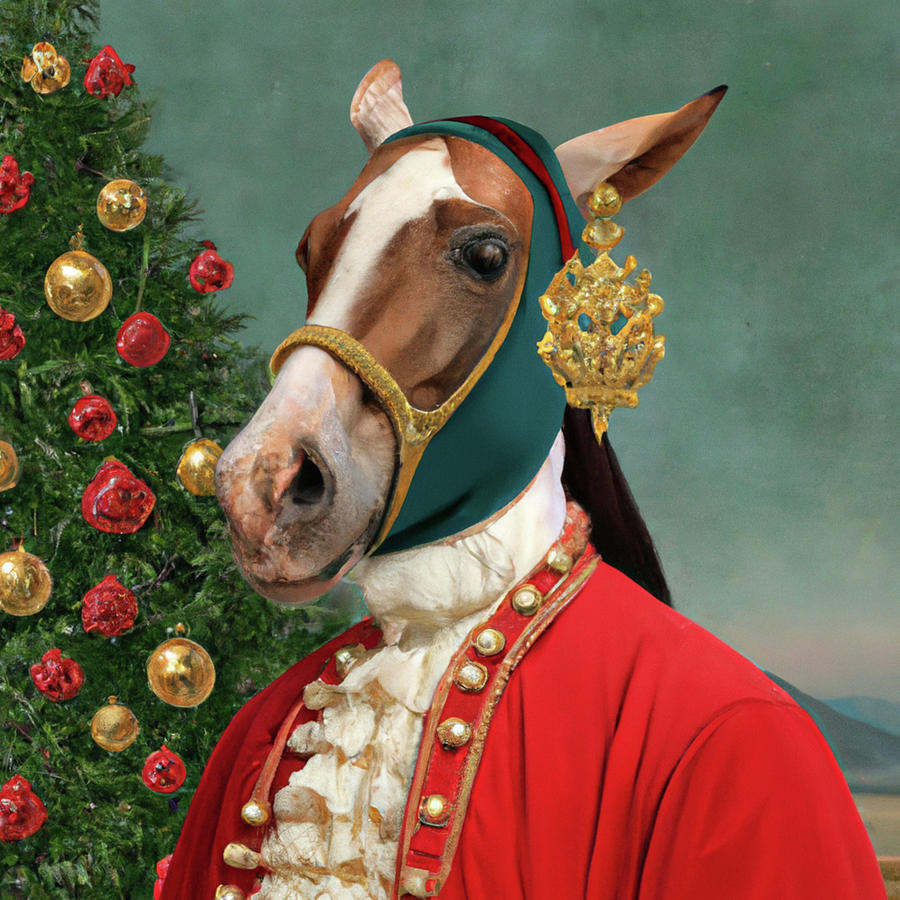 Royal, Ugly Christmas, Pet Portrait, Royal Dog Painting, Animal, King Portrait, Classic Pet Portrait Painting by Ricki Mountain