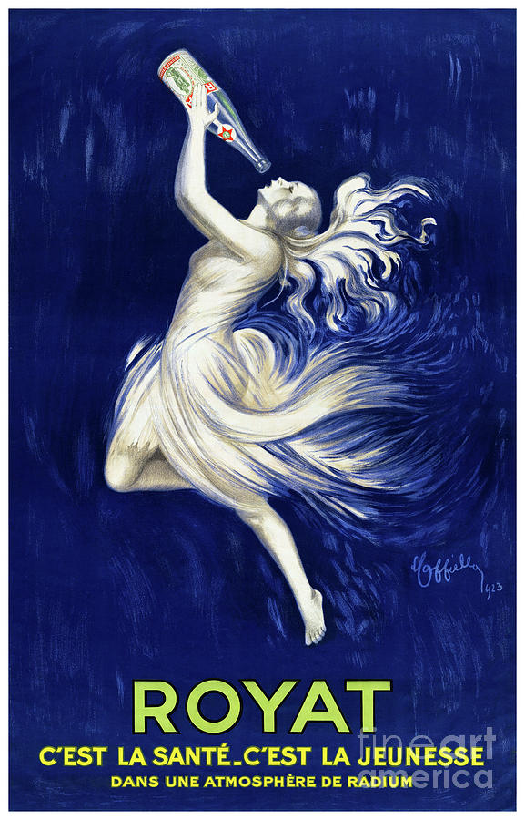 Royat France Vintage Advertising Poster Restored 1923 Drawing
