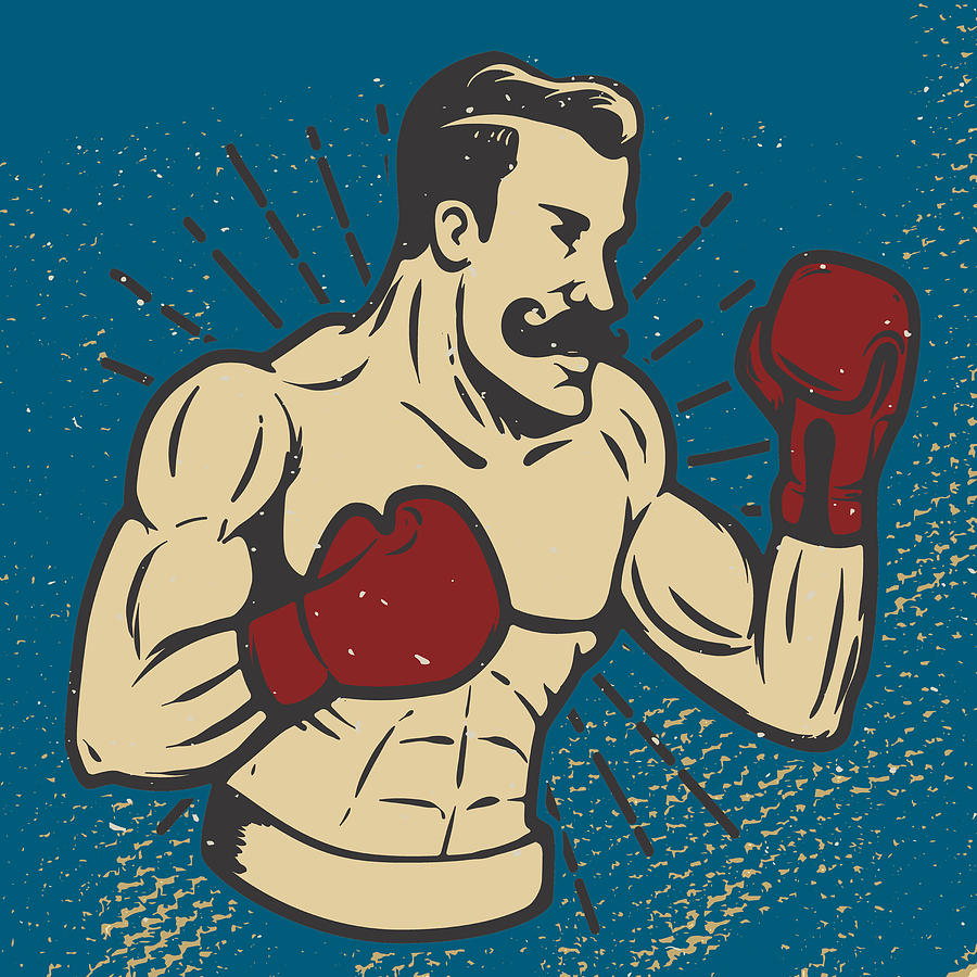 Rertro Vintage Boxing Lover Boxing Fan Tee Tees T-Shirt  Painting by Tony Rubino