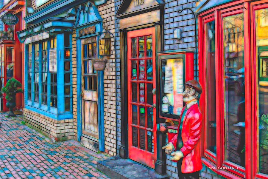 Rtaurants, Old Town, Alexandria, Virginia Digital Art by ArtCrew NZ