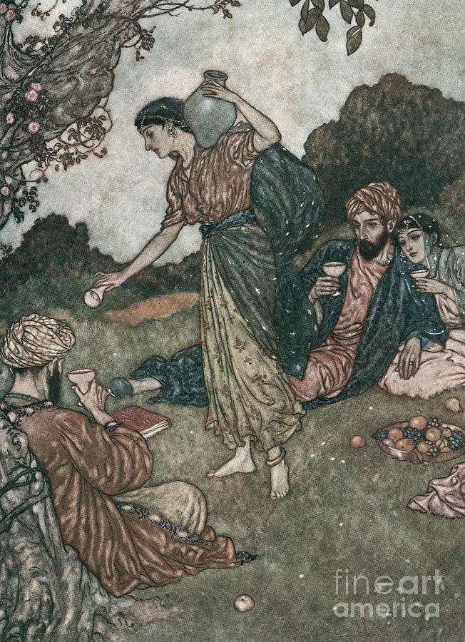 Clothing Drawing - Rubaiyat, 1909 by Edmund Dulac