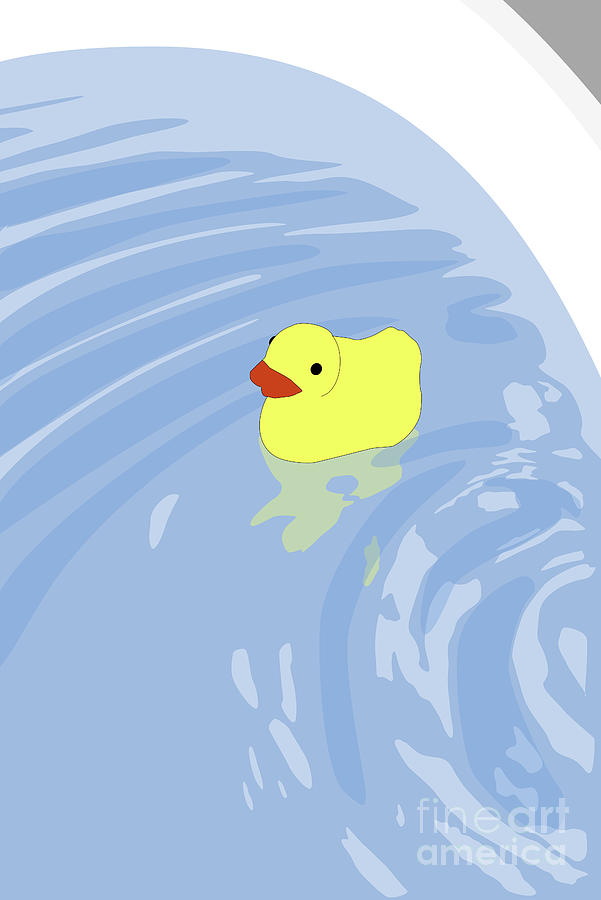 Rubber Duck and the Bath Tub Digital Art by Clayton Bastiani