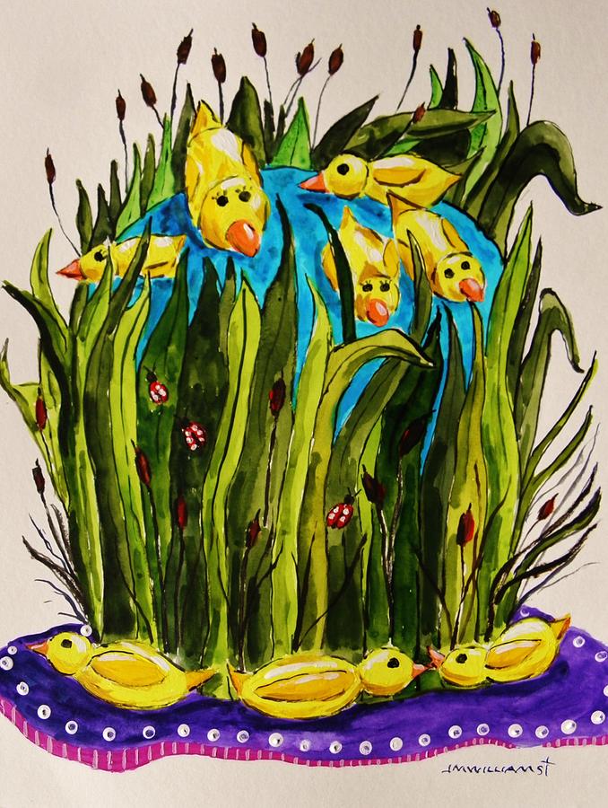Rubber Ducky Cake Painting by John Williams