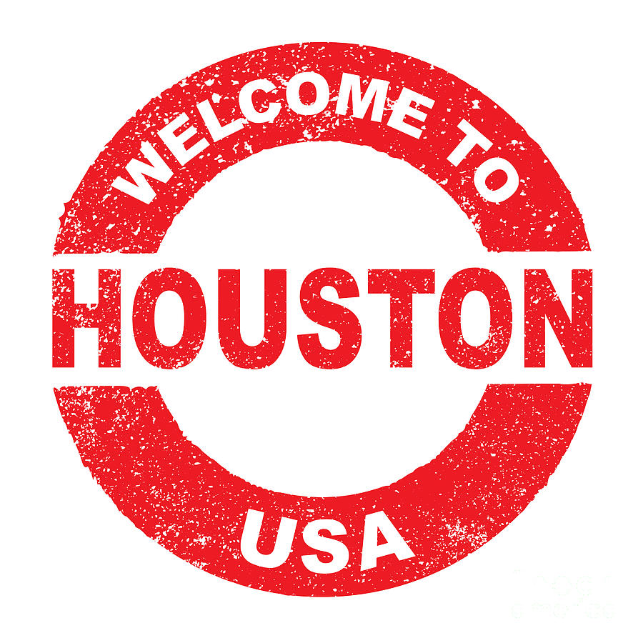 Rubber Ink Stamp Welcome To Houston USA Digital Art By Bigalbaloo Stock ...