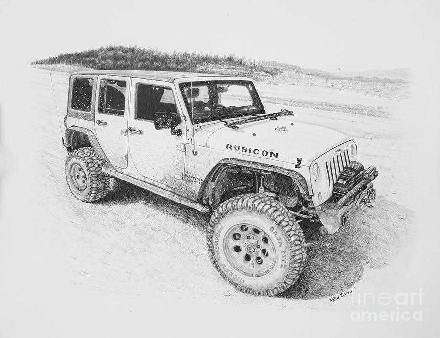 Rubicon Drawing by Mike Ivey