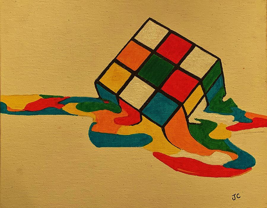 Rubik's Cube Painting - Rubiks Cube by John Cunnane
