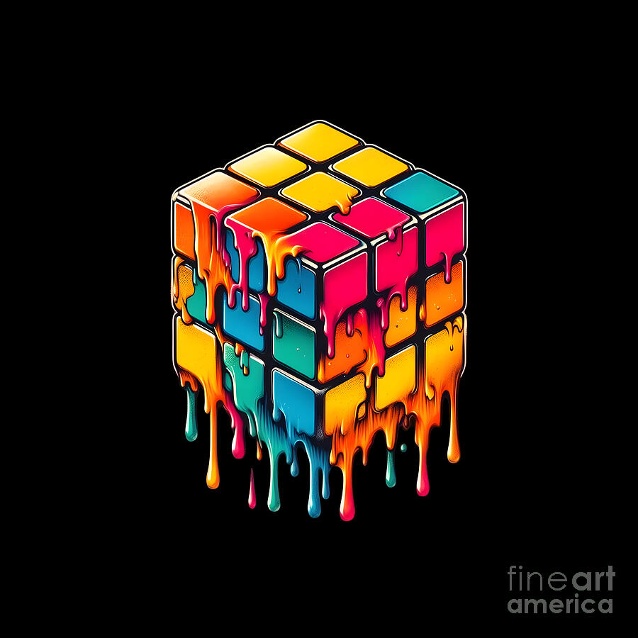 Rubik's Cube Melting Rubik's Cube Digital Art by Tarik Shalan - Fine ...