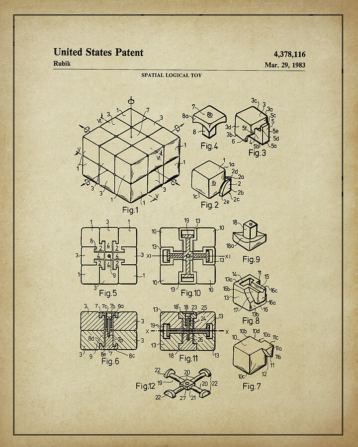 Rubiks Cube Patent Digital Art by Dale Kincaid Rubiks Cube Patent Digital Art by Dale Kincaid