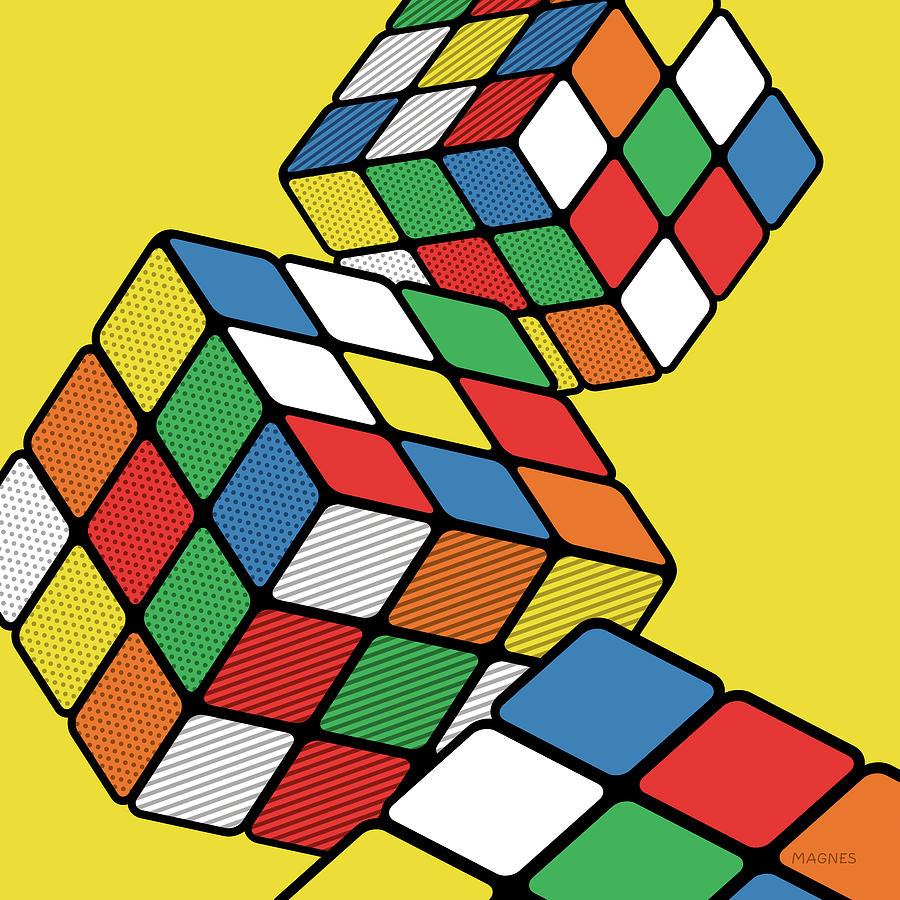 Rubiks Cubes Digital Art by Ron Magnes