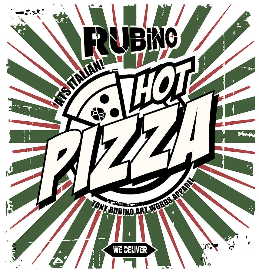 Rubino Brand Logo T-Shirt T Shirt Tee Tees Pizza Painting by Tony Rubino