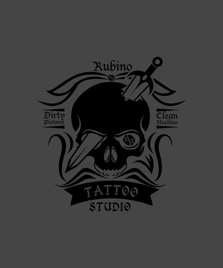 Rubino Brand Logo T-Shirt T Shirt Tee Tees Tattoo Studio Painting by Tony Rubino