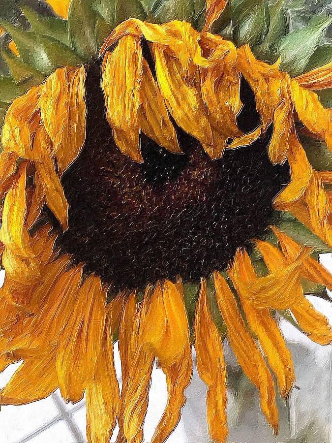 Rubino Brand Sunflower Sad Bouquet Painting