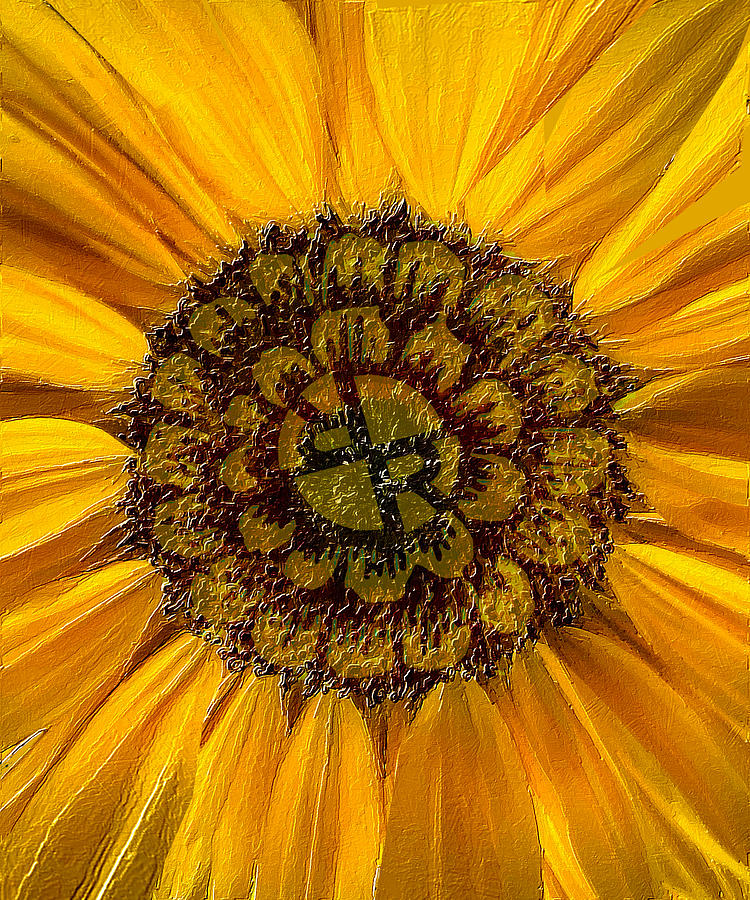 Rubino Brand Sunflower Painting by Tony Rubino