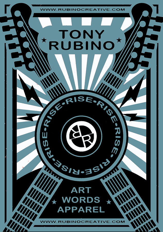 Rubino Brand Tees Tee T-Shirt T Shirt Rise Guitars 2 Painting by Tony Rubino