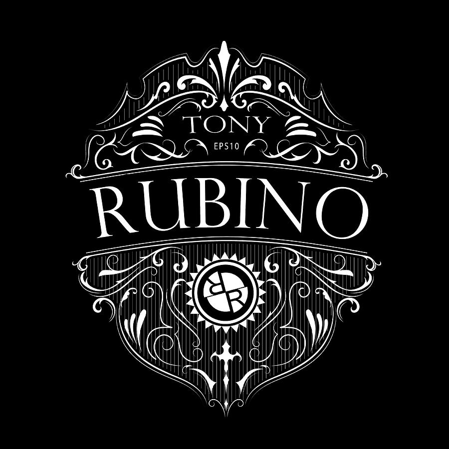 Rubino Brand Vintage Sign Badge Antique label typography vintage frame design vector Painting by Tony Rubino