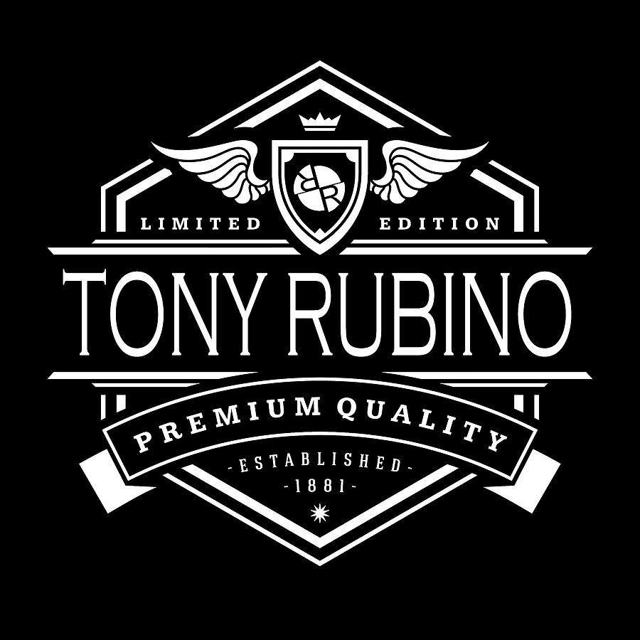 Rubino Brand Vintage Sign Luxury logo design template vector illustration. Painting by Tony Rubino
