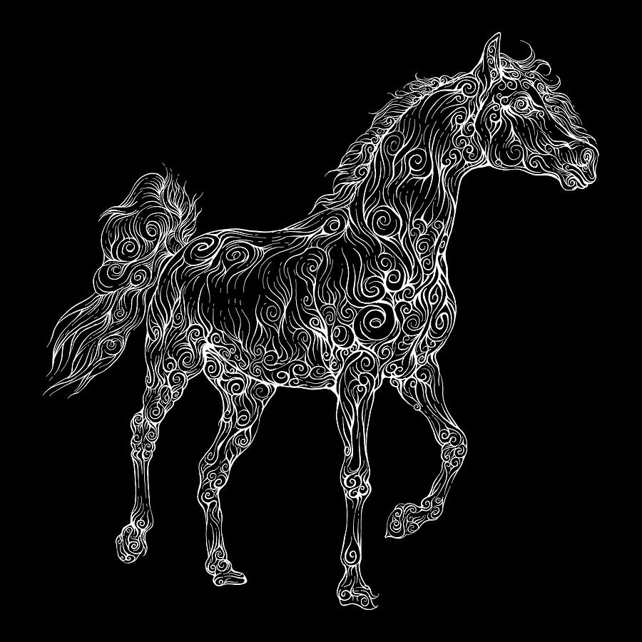 Rubino Horse Etching Drawing by Tony Rubino