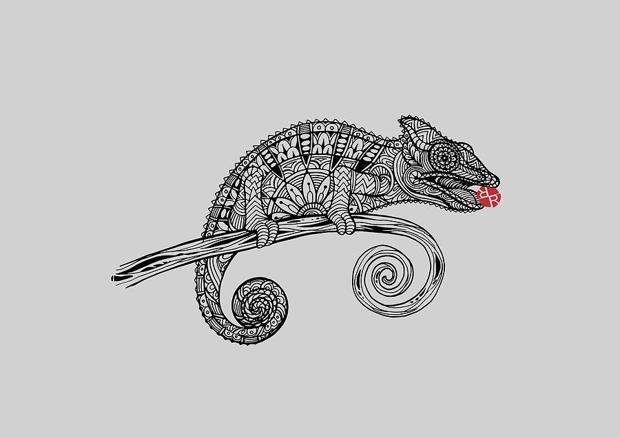 Rubino Lizard Drawing Short-Sleeve Unisex T-Shirt Poster Painting by Tony Rubino