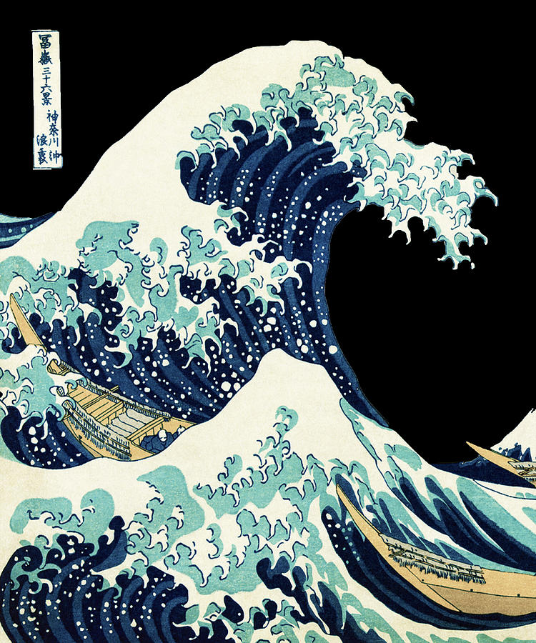 Rubino One World Great Wave Japanese Print Painting by Tony Rubino