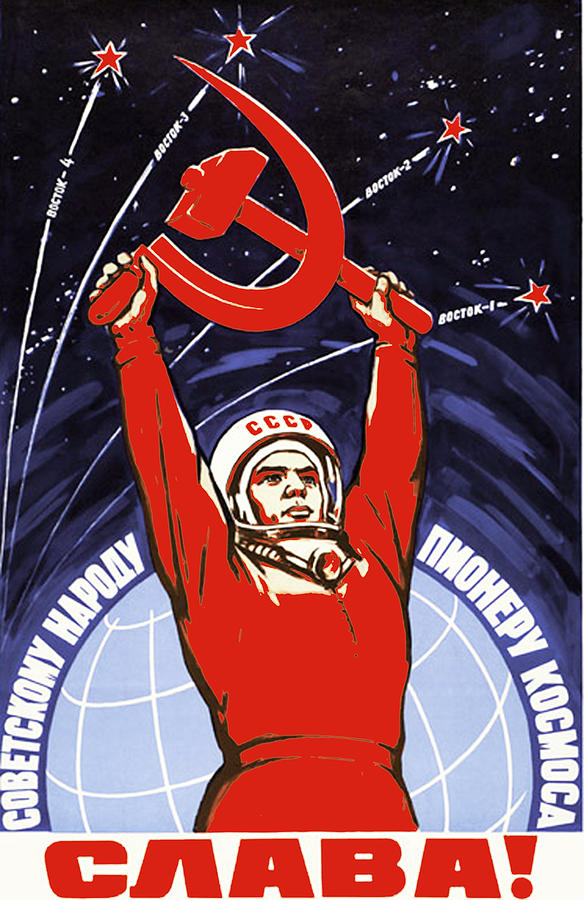 Rubino One World Soviet Space Program Painting by Tony Rubino